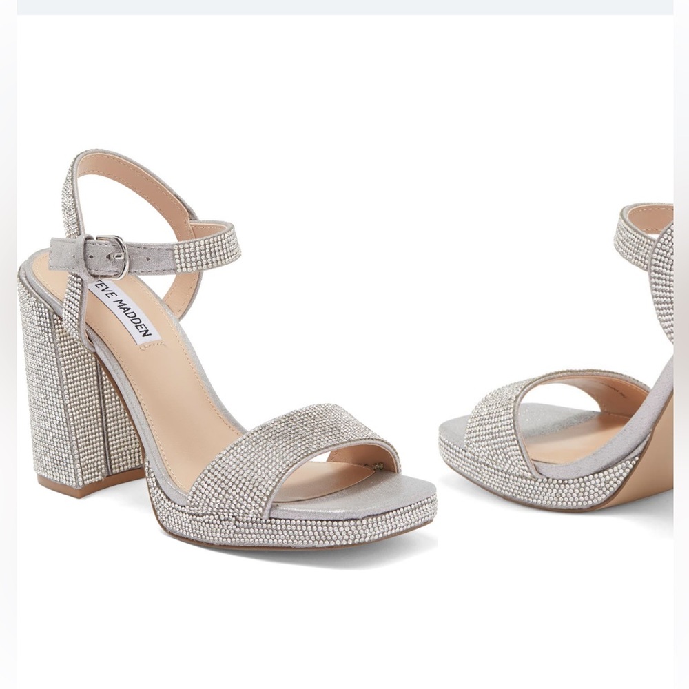 Steve Madden Rhinestone Square Toe Heel